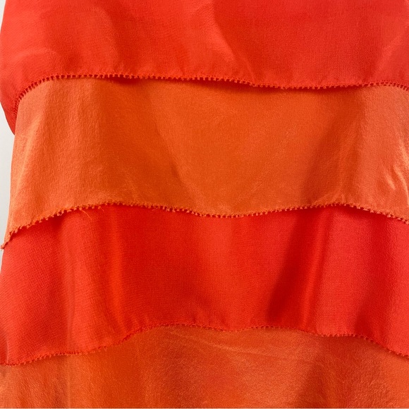 NWT Patterson J Kincaid Originals Tiered Silk And Chiffon Razor Back Tan… - Picture 6 of 12